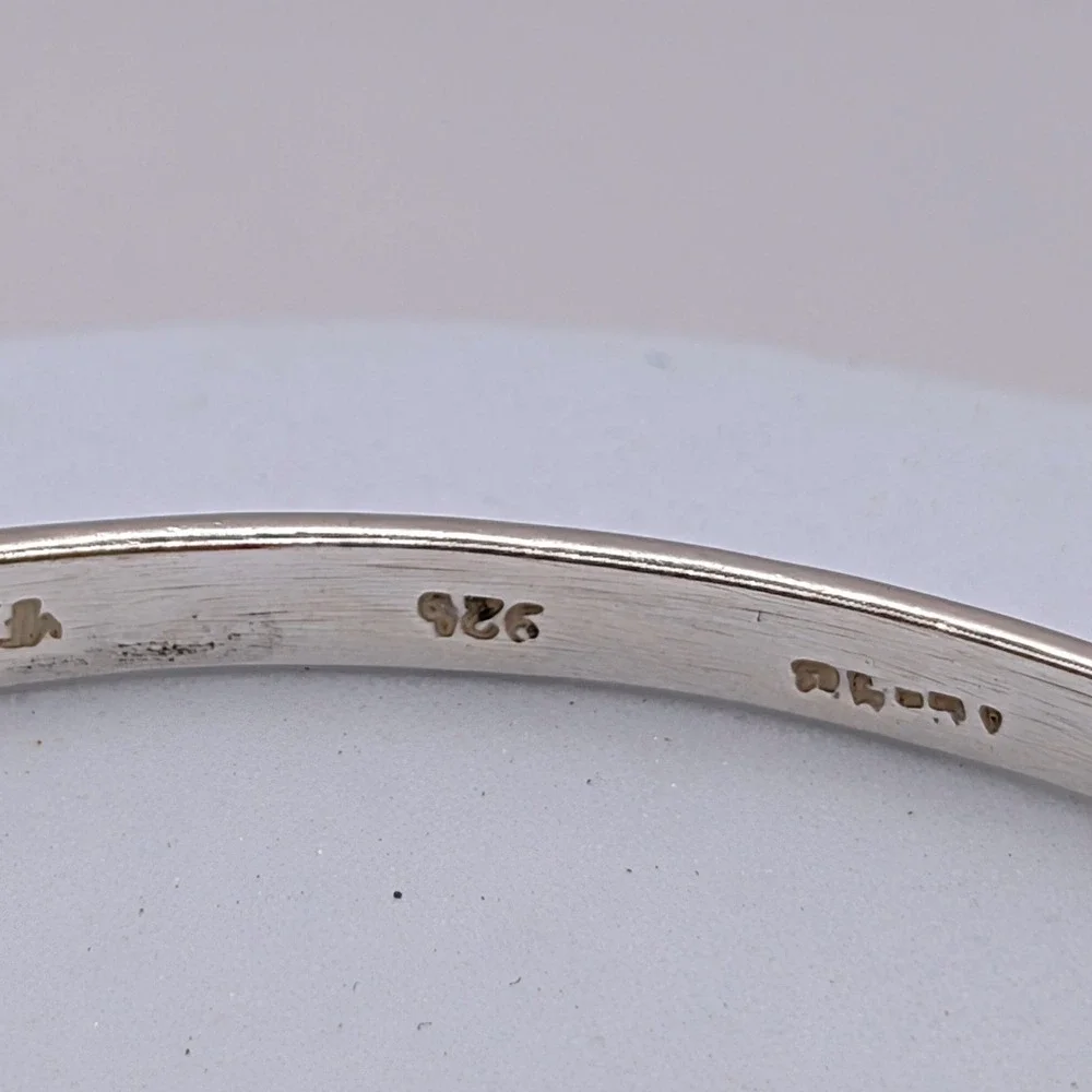 Mexican 925 Sterling Silver Minimalist Polished Round Bangle Bracelet 13.2g